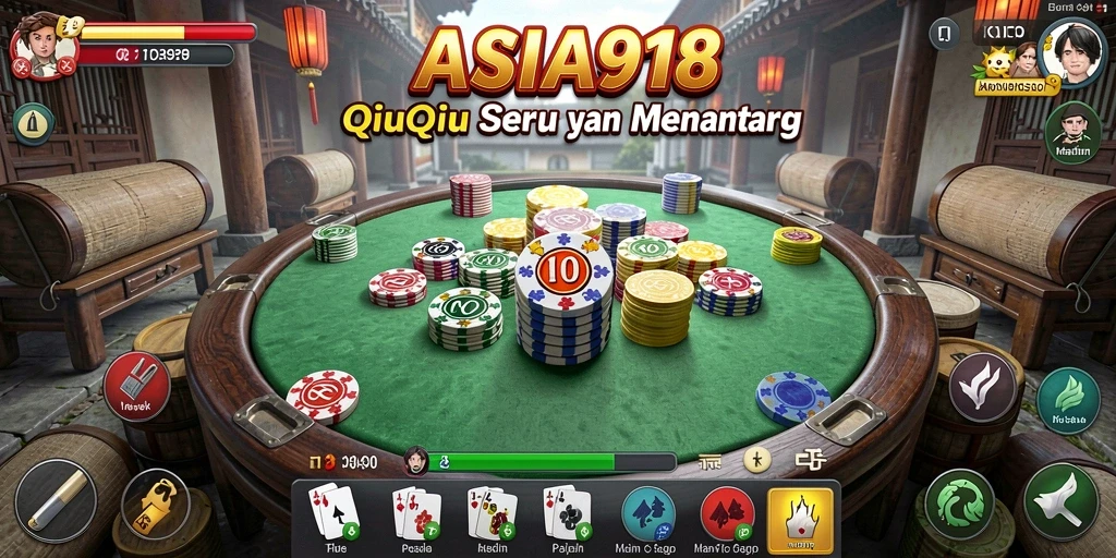 Tampilan gameplay menarik dari game QiuQiu ASIA918.