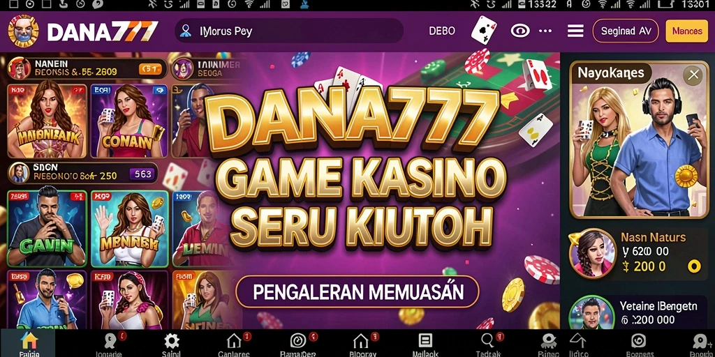 Tampilan gameplay DANA777 yang seru dan menantang di dunia Kasino.