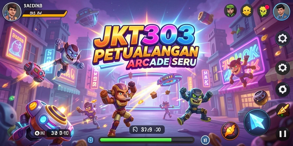 Tampilan gameplay JKT303 yang penuh aksi dan warna-warni.