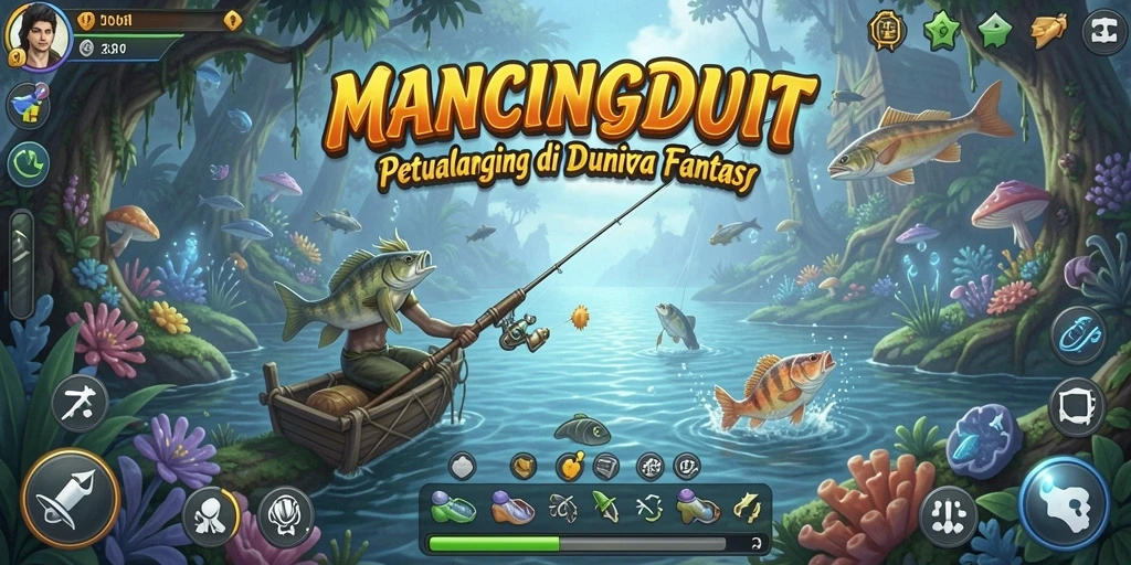 Tampilan gameplay memancing yang seru di MANCINGDUIT.