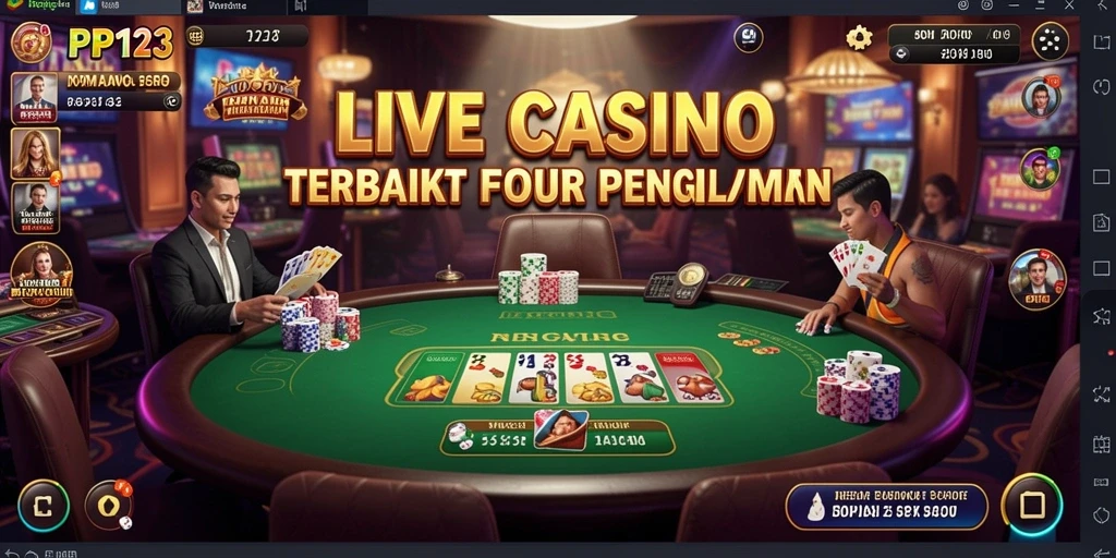 Tampilan interaksi dealer dalam permainan Live Casino yang nyata.