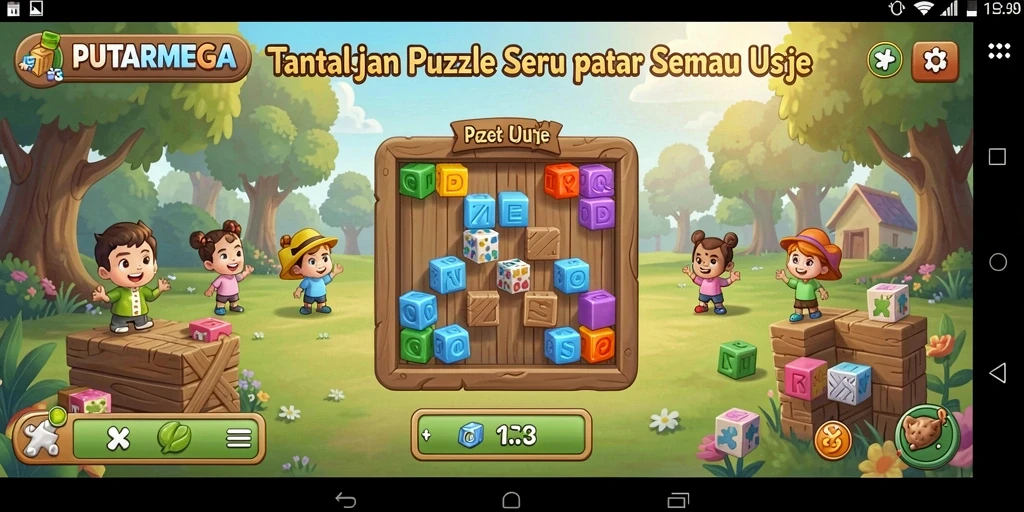 Tampilan gameplay PUTARMEGA yang menantang dan menarik.