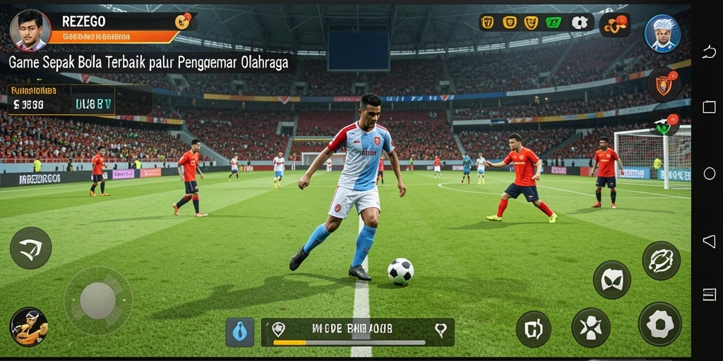 Tangkapan layar <strong>REZEGO</strong> menunjukkan aksi seru dalam pertandingan sepak bola.