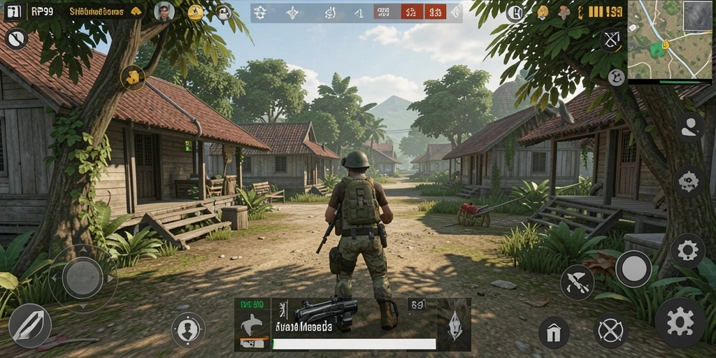 Screenshot gameplay RP99 menunjukkan interaksi karakter yang mendalam dalam simulasi.