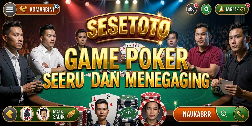 Screenshot gameplay SESETOTO yang menampilkan suasana permainan Poker.