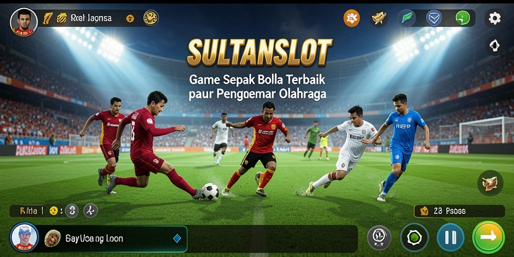 Screenshot gameplay <strong>SULTANSLOT</strong> menampilkan aksi menarik dalam pertandingan sepak bola.