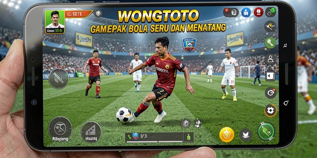 Tampilan gameplay WONGTOTO yang penuh aksi dalam pertandingan sepak bola.